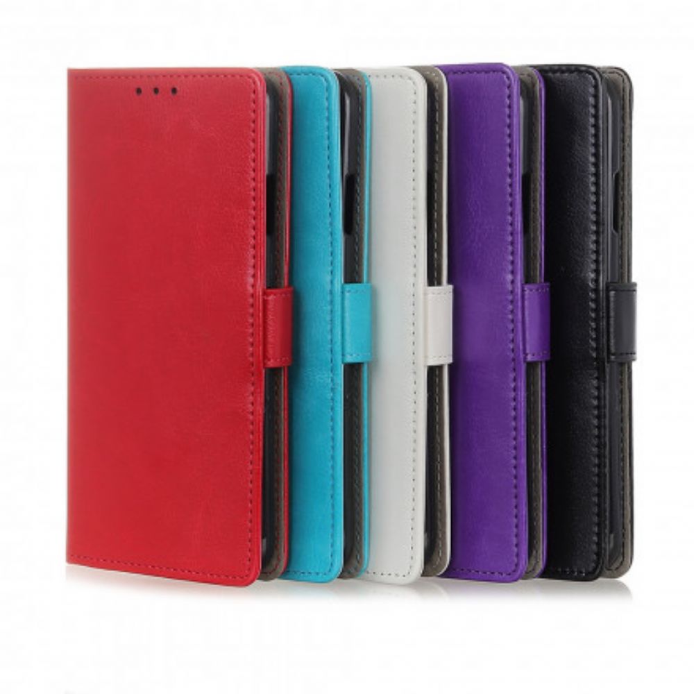 Folio-hoesje voor Poco X3 / X3 Pro / X3 NFC Eenvoudig Glanzend Leereffect