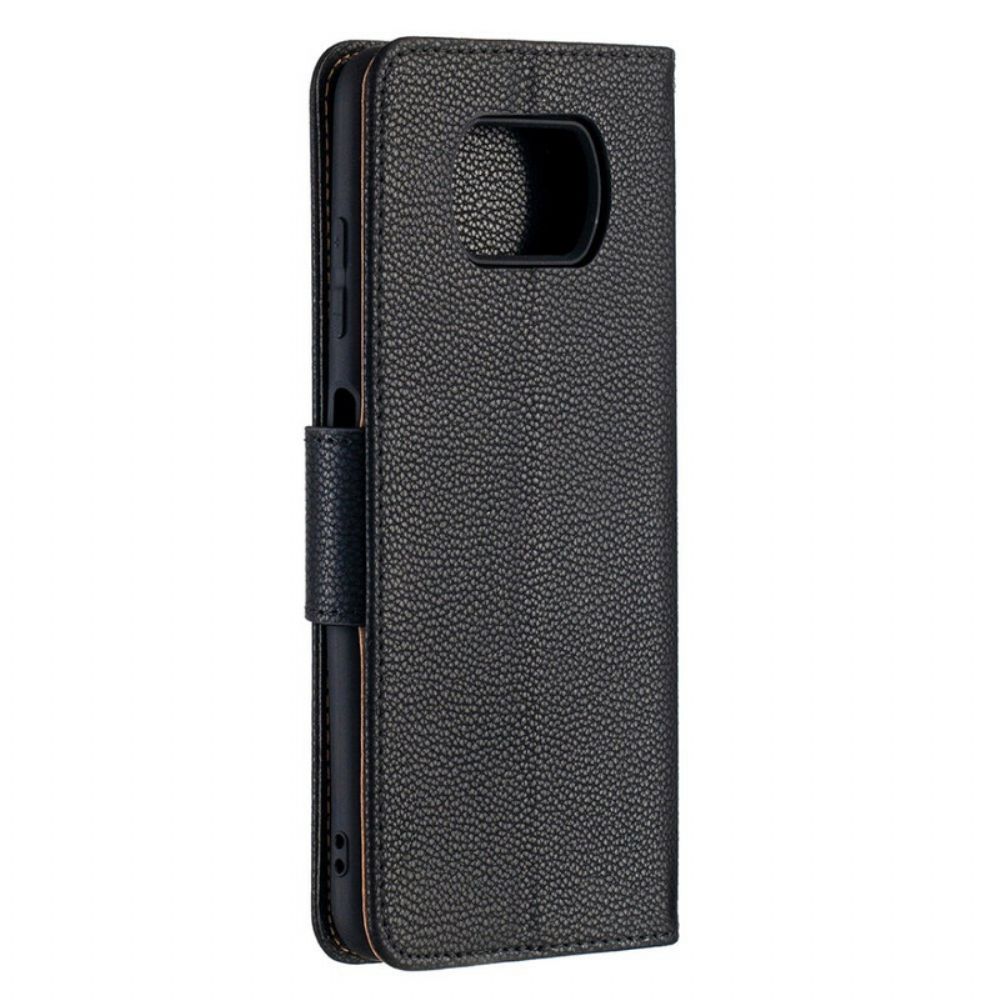 Folio-hoesje voor Poco X3 / X3 Pro / X3 NFC Flip Case Litchi Flap Schuin