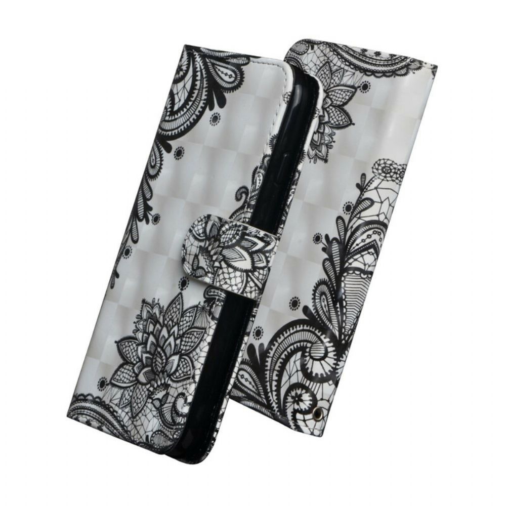 Folio-hoesje voor Poco X3 / X3 Pro / X3 NFC Kant Bloemen