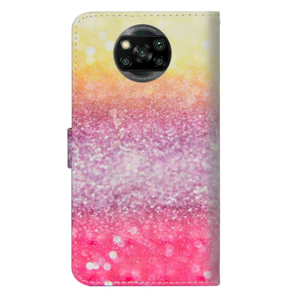 Folio-hoesje voor Poco X3 / X3 Pro / X3 NFC Magenta Glitterverloop