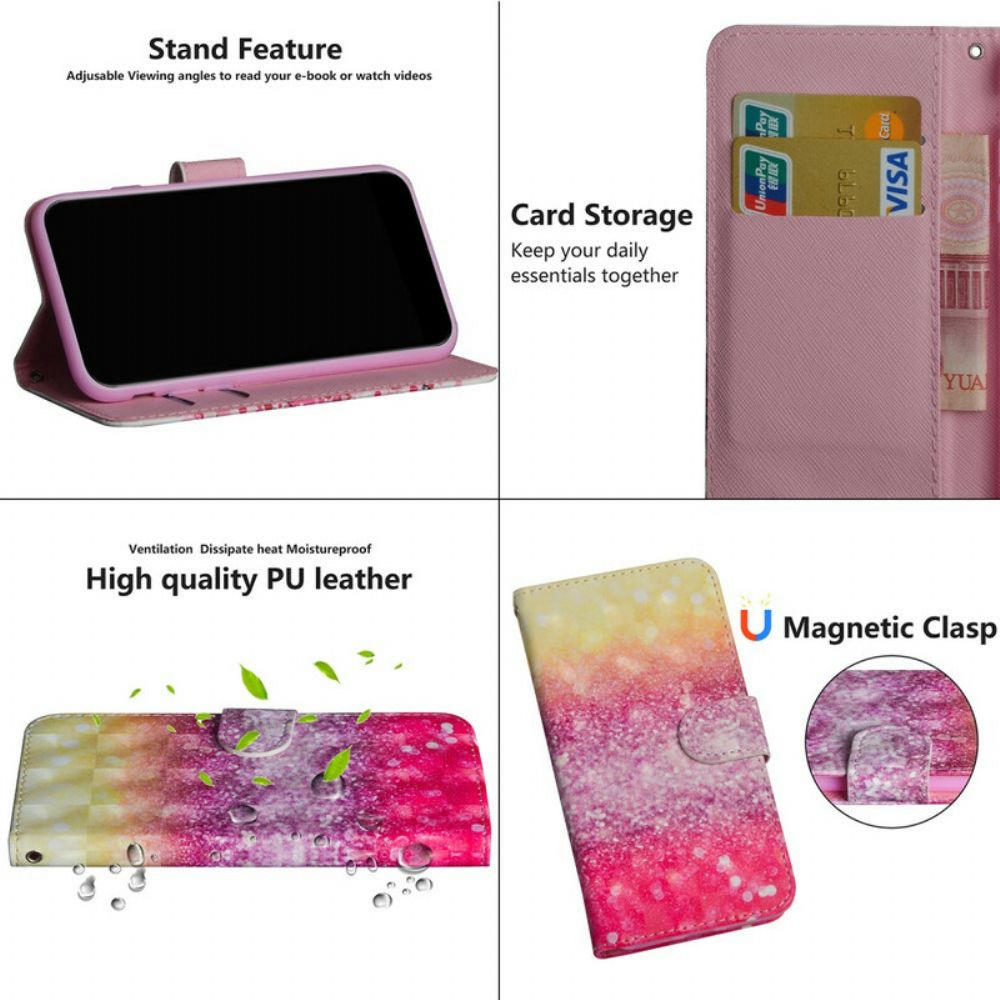 Folio-hoesje voor Poco X3 / X3 Pro / X3 NFC Magenta Glitterverloop