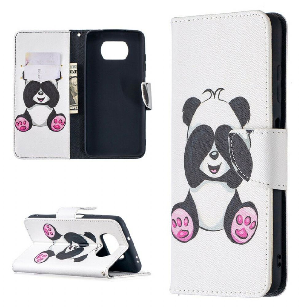 Folio-hoesje voor Poco X3 / X3 Pro / X3 NFC Panda Plezier