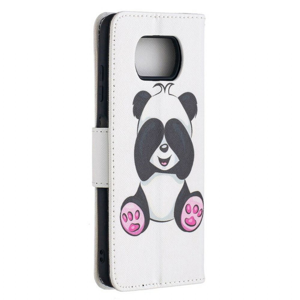 Folio-hoesje voor Poco X3 / X3 Pro / X3 NFC Panda Plezier