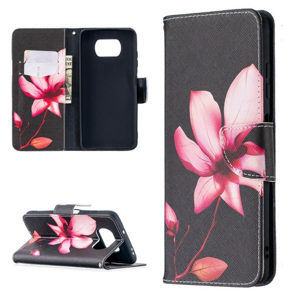 Folio-hoesje voor Poco X3 / X3 Pro / X3 NFC Roze Bloem