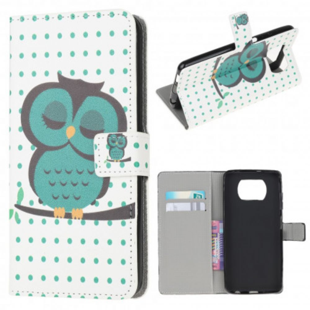 Folio-hoesje voor Poco X3 / X3 Pro / X3 NFC Slapende Uil