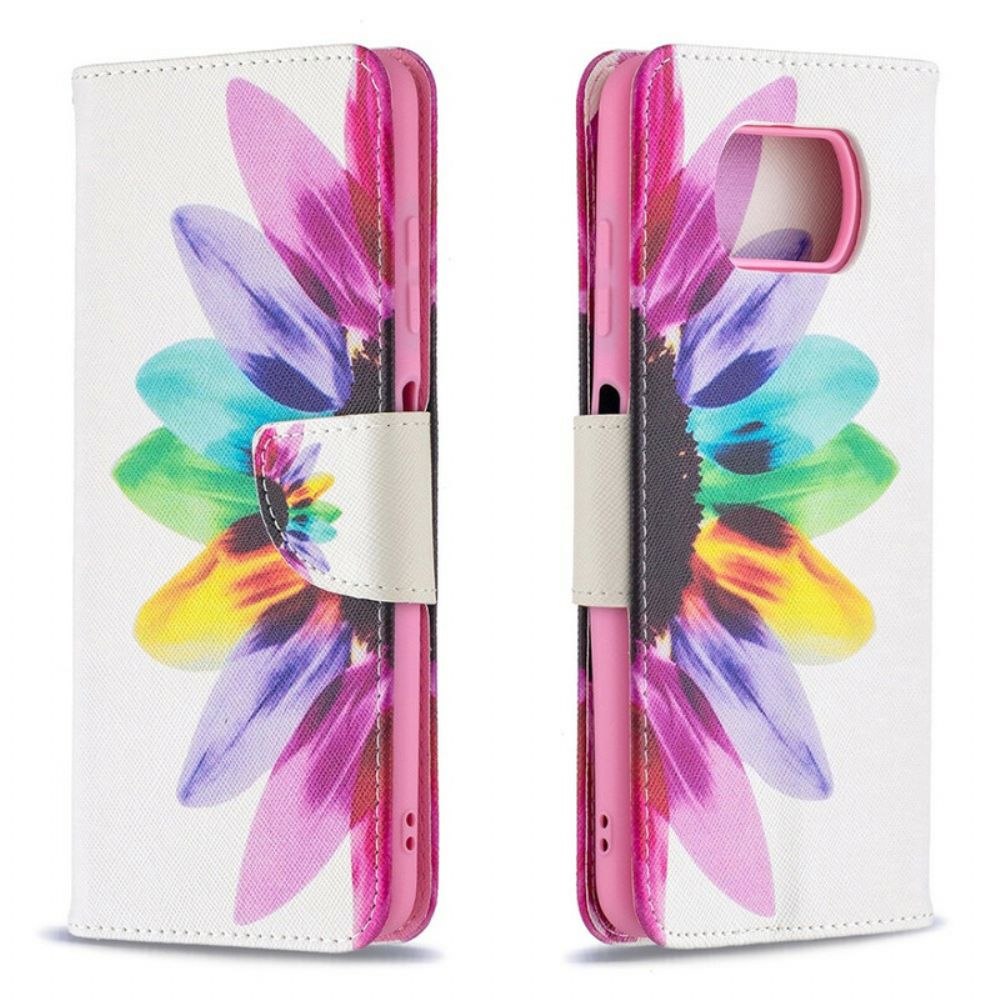 Leren Hoesje voor Poco X3 / X3 Pro / X3 NFC Aquarel Bloem