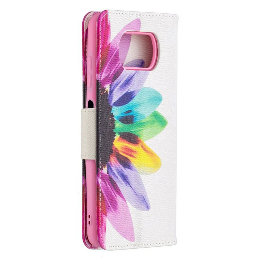 Leren Hoesje voor Poco X3 / X3 Pro / X3 NFC Aquarel Bloem