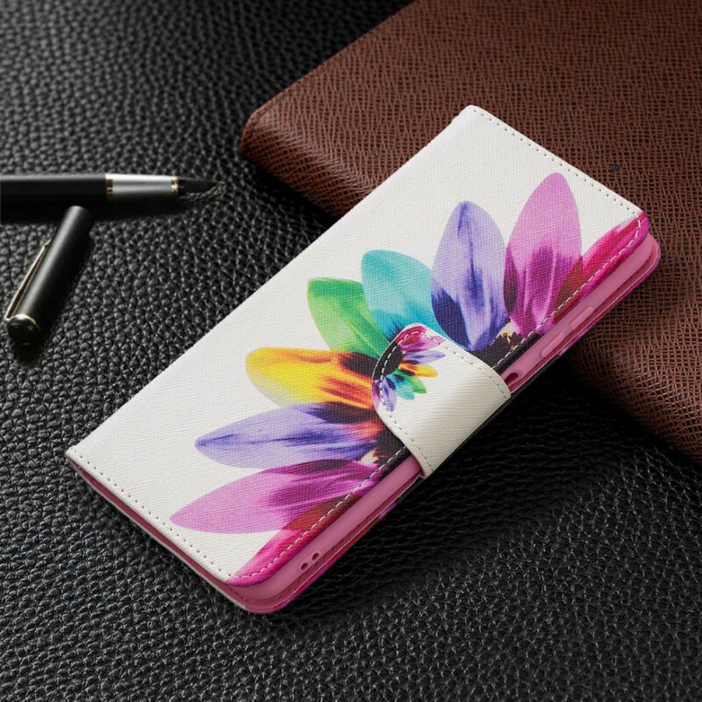 Leren Hoesje voor Poco X3 / X3 Pro / X3 NFC Aquarel Bloem