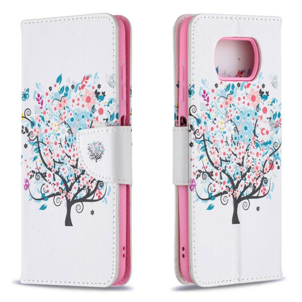 Leren Hoesje voor Poco X3 / X3 Pro / X3 NFC Bloemrijke Boom