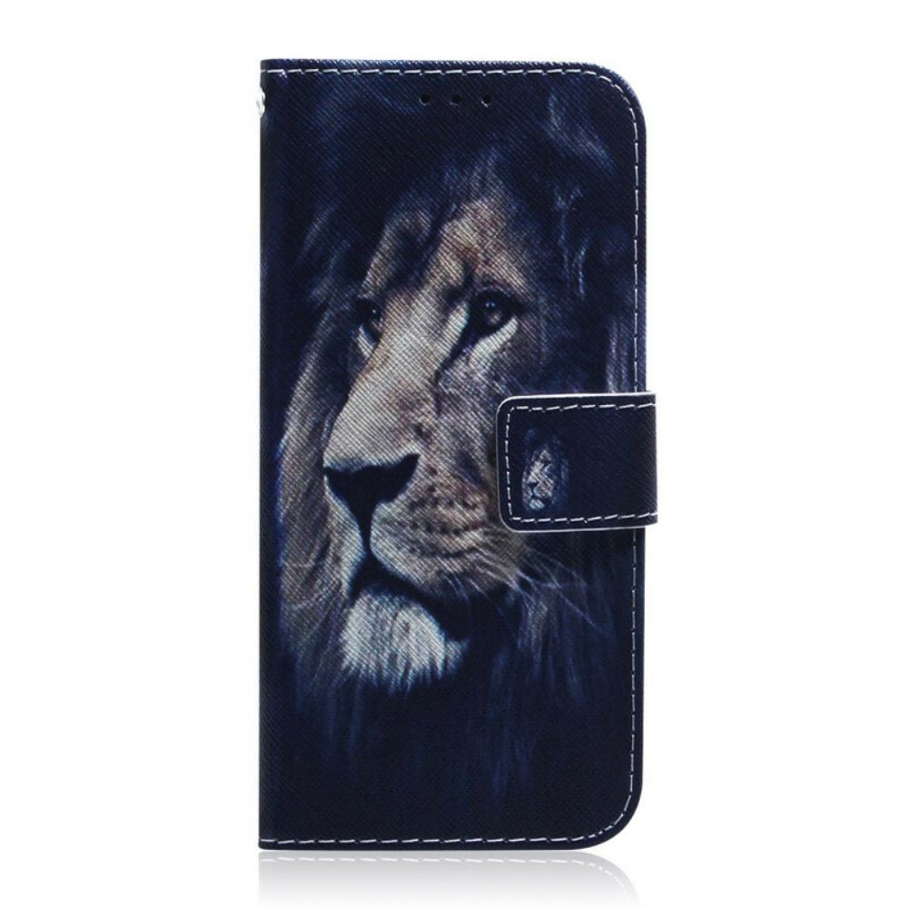 Leren Hoesje voor Poco X3 / X3 Pro / X3 NFC Droomende Leeuw