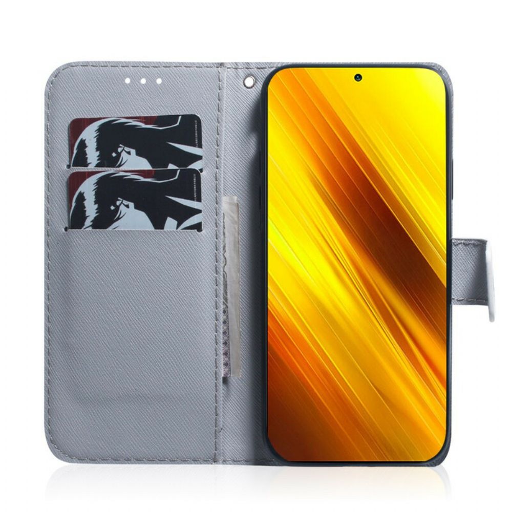 Leren Hoesje voor Poco X3 / X3 Pro / X3 NFC Droomende Leeuw