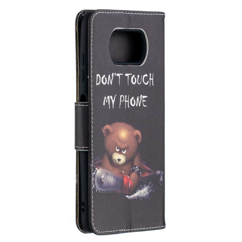 Leren Hoesje voor Poco X3 / X3 Pro / X3 NFC Gevaarlijke Beer