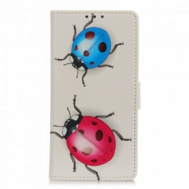 Leren Hoesje voor Poco X3 / X3 Pro / X3 NFC Lieveheersbeestjes