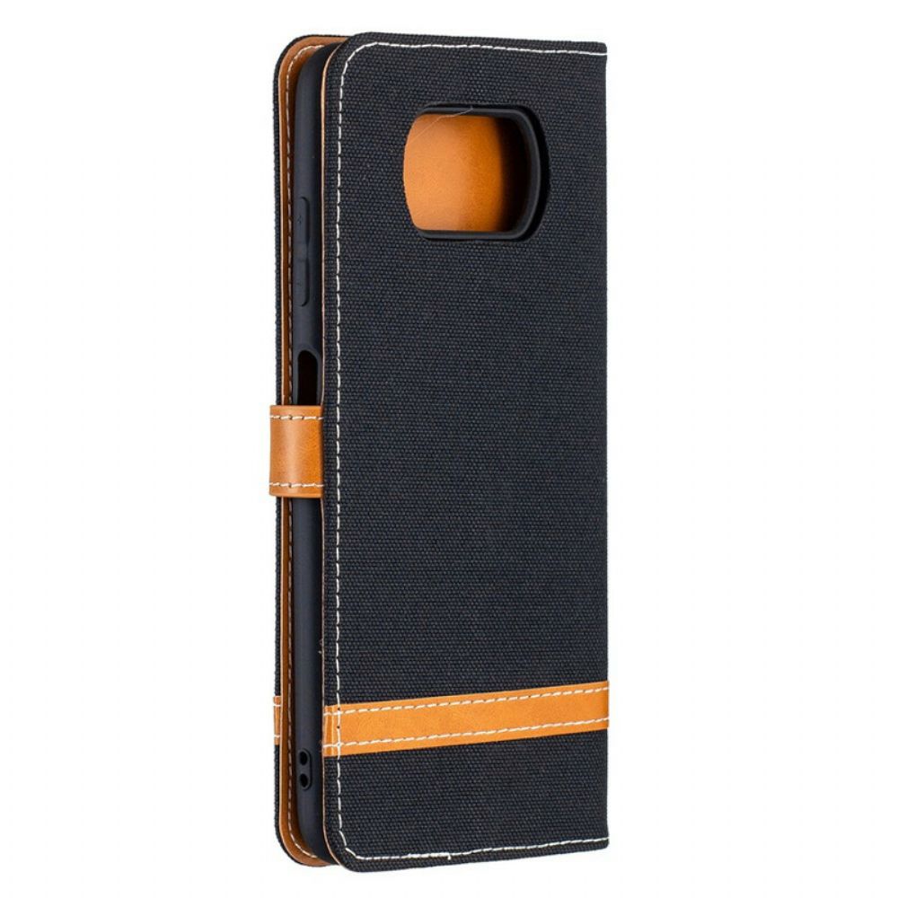 Leren Hoesje voor Poco X3 / X3 Pro / X3 NFC Met Ketting Band Met Stof En Leereffect