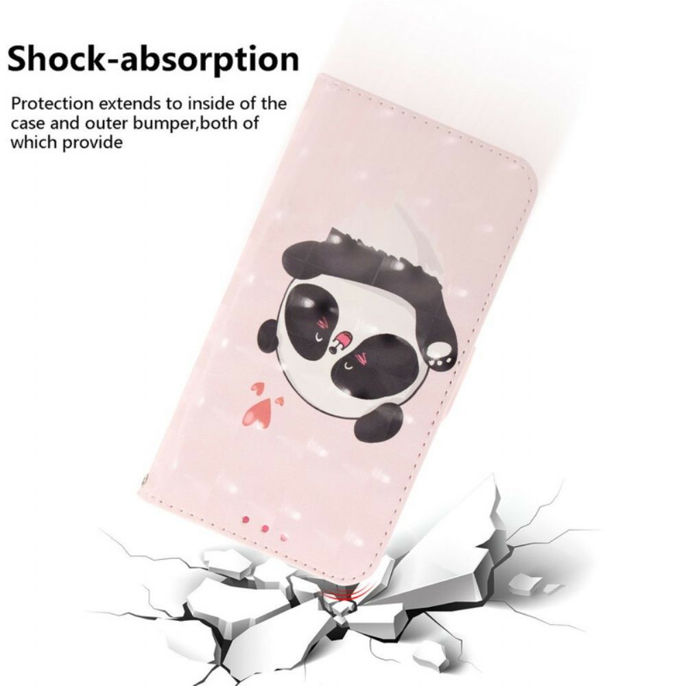 Leren Hoesje voor Poco X3 / X3 Pro / X3 NFC Met Ketting Thong Panda Liefde