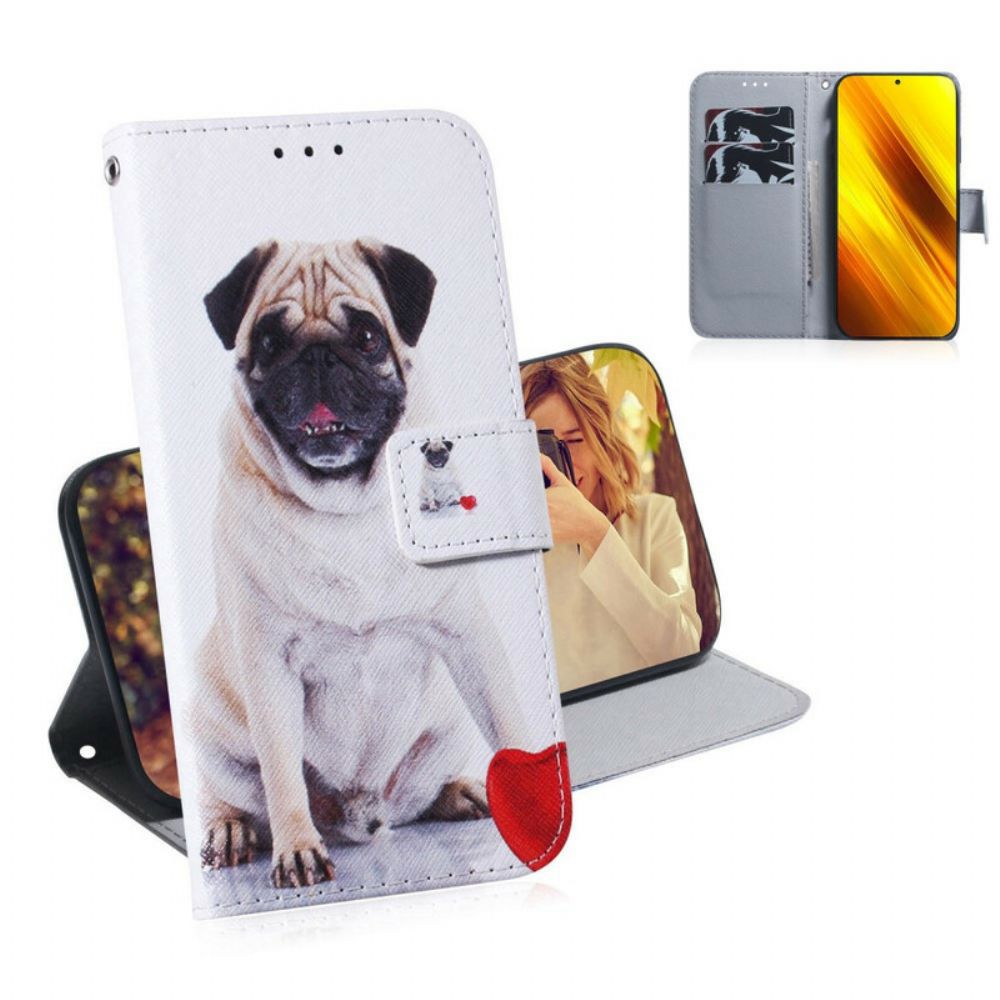 Leren Hoesje voor Poco X3 / X3 Pro / X3 NFC Mopshond