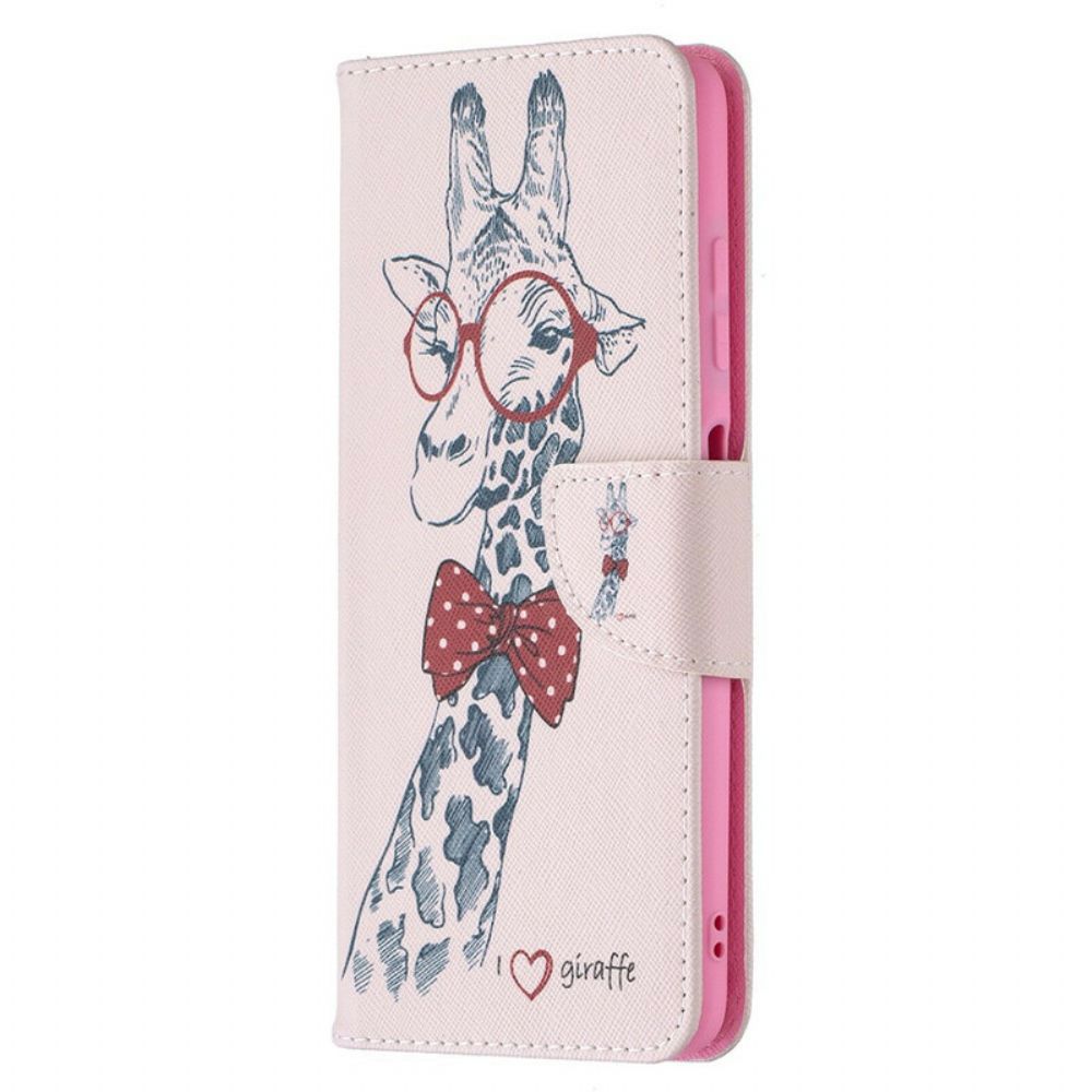 Leren Hoesje voor Poco X3 / X3 Pro / X3 NFC Nerdy Giraf