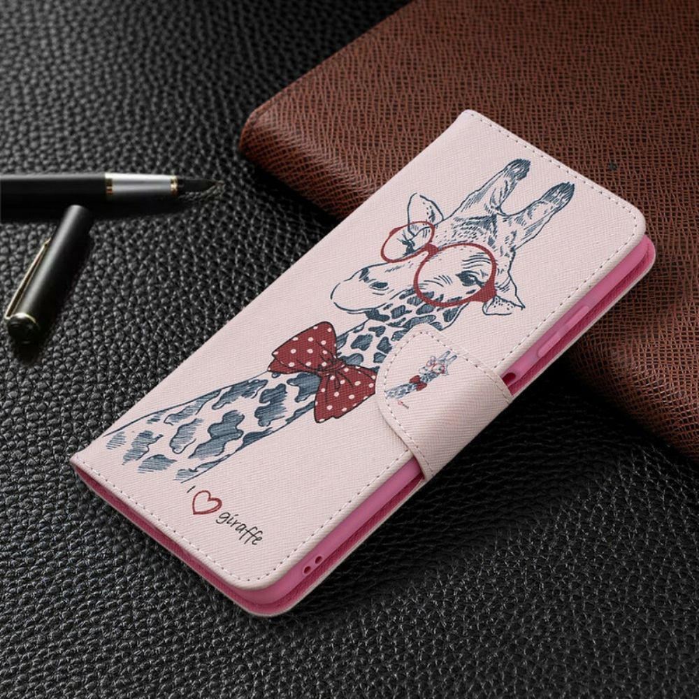 Leren Hoesje voor Poco X3 / X3 Pro / X3 NFC Nerdy Giraf