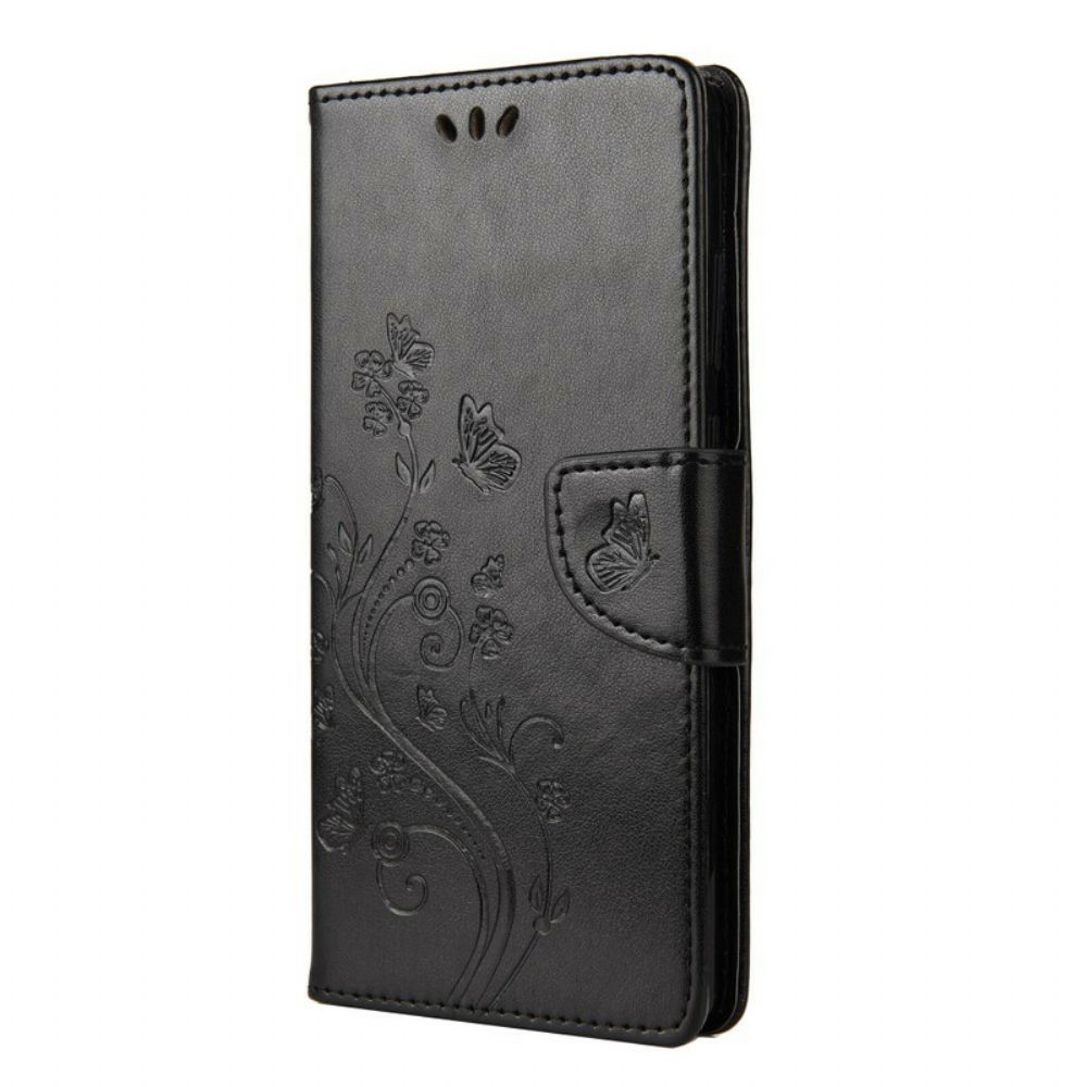 Leren Hoesje voor Poco X3 / X3 Pro / X3 NFC Vlinders En Bloemen