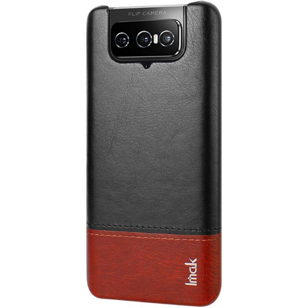 Hoesje voor Asus Zenfone 8 Flip Folio-hoesje Imak Ruiyi-serie Leereffect