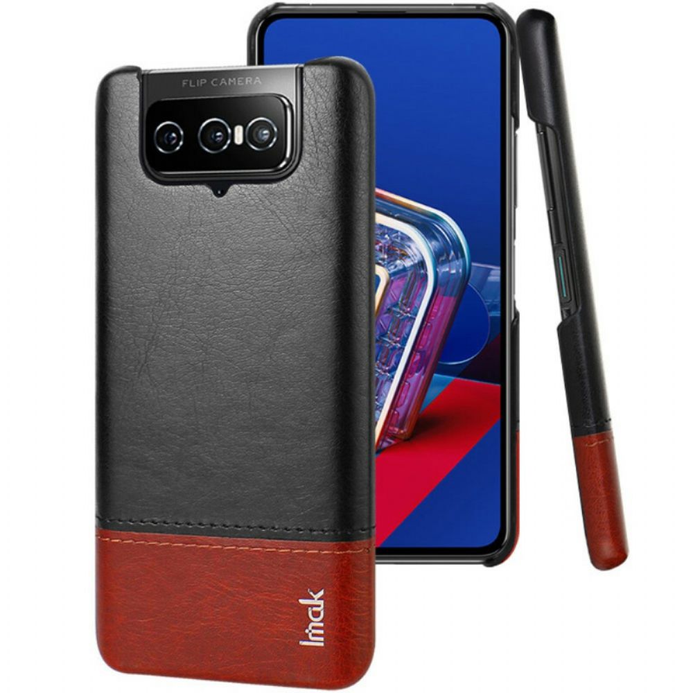 Hoesje voor Asus Zenfone 8 Flip Folio-hoesje Imak Ruiyi-serie Leereffect