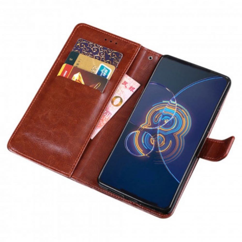 Leren Hoesje voor Asus Zenfone 8 Flip Folio-hoesje Imitatieleer Idewei