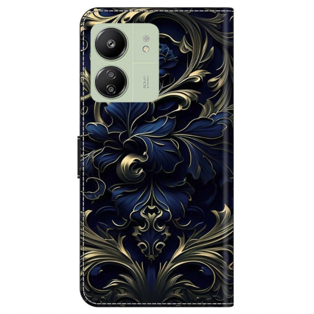 Bescherming Hoesje Poco C65 Blauwe Bloemen