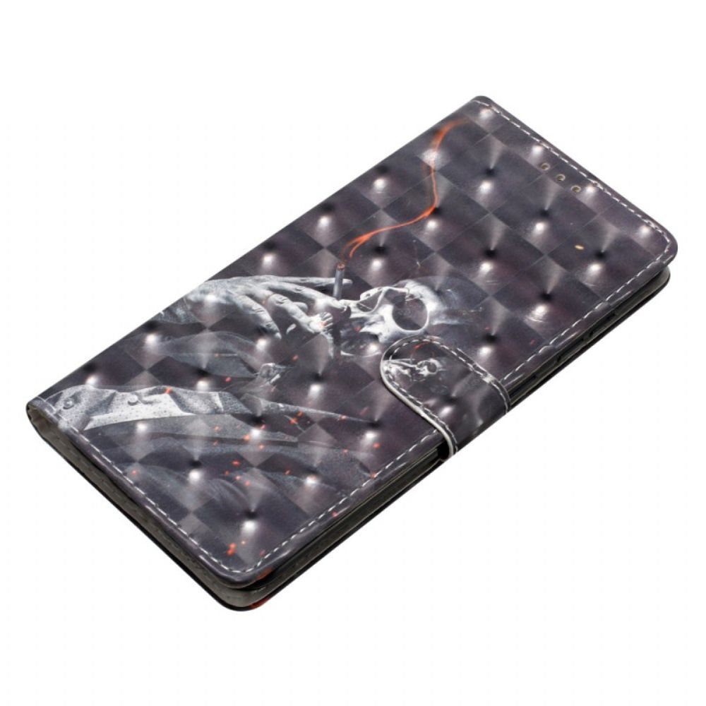 Bescherming Hoesje Poco C65 Rokend Skelet Met Bril