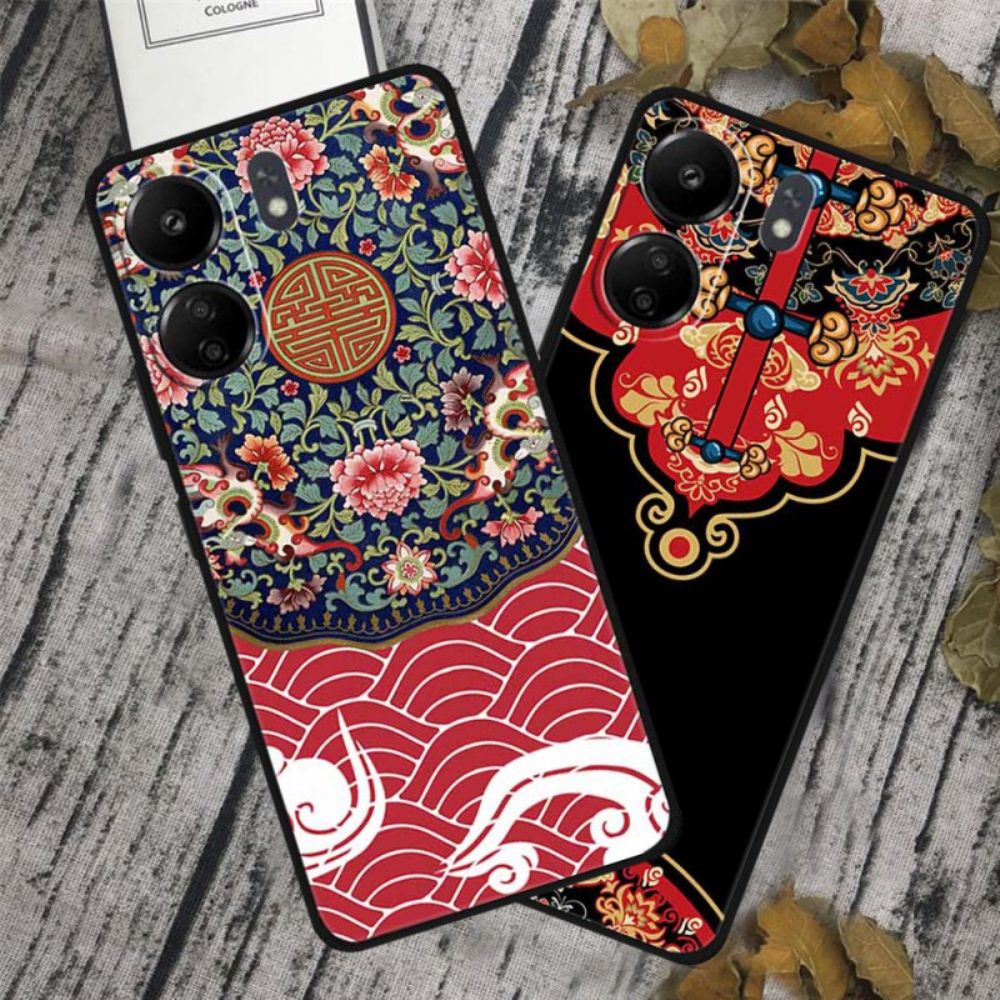 Cover Hoesje Poco C65 Telefoonhoesje Bloemen En Vissen