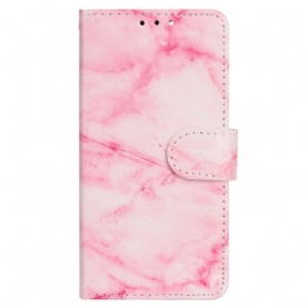 Flip Case Leren Poco C65 Roze Marmer