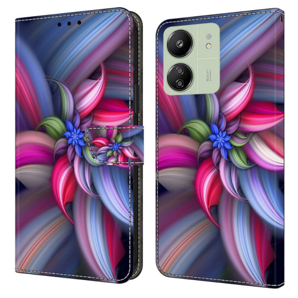 Folio-hoesje Poco C65 Telefoonhoesje Kleurrijke Bloemen