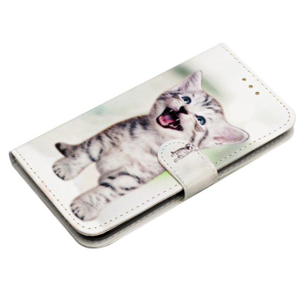 Folio-hoesje Poco C65 Telefoonhoesje Mooi Katje Met Riem