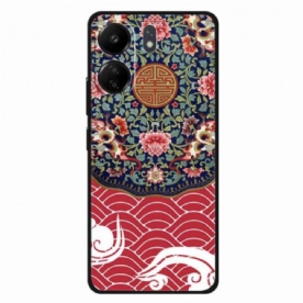 Hoesje Poco C65 Bloemen- En Drakenpatroon