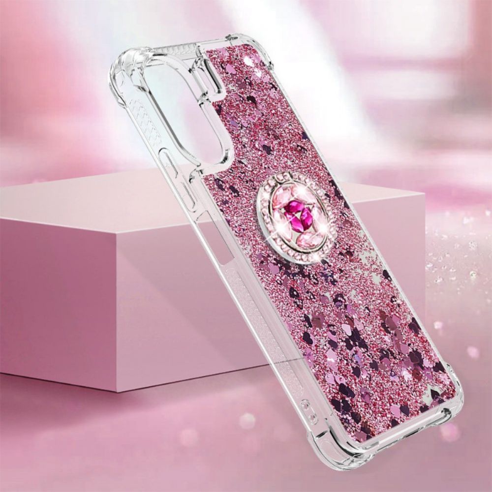 Hoesje Poco C65 Glitterringsteun Bescherming Hoesje