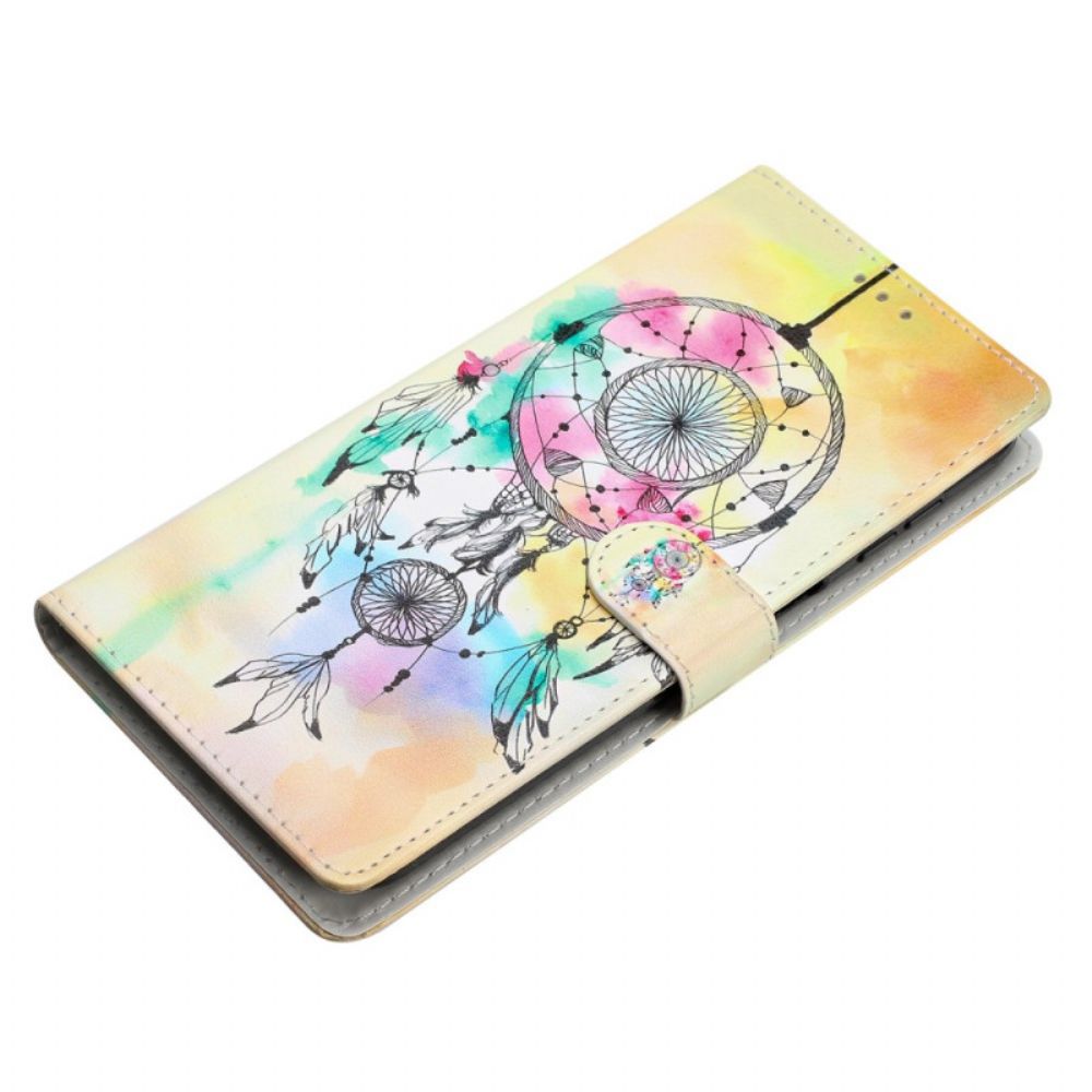 Leren Hoesje Poco C65 Aquarel Dromenvanger Met Riem