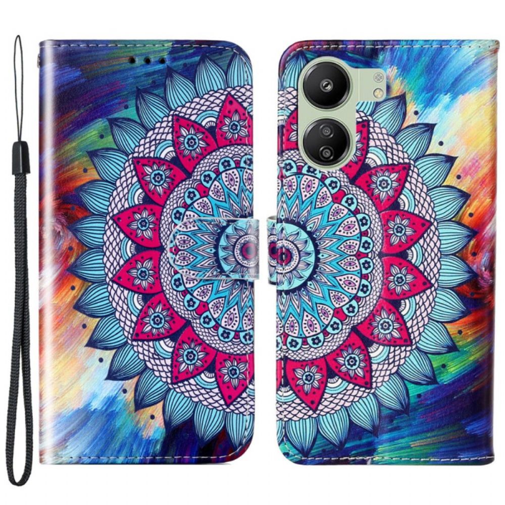 Leren Hoesje Poco C65 Mandala-bandpatroon Bescherming Hoesje