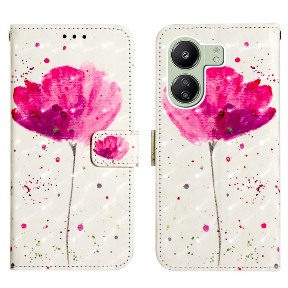 Leren Hoesje Poco C65 Papaver Bescherming Hoesje