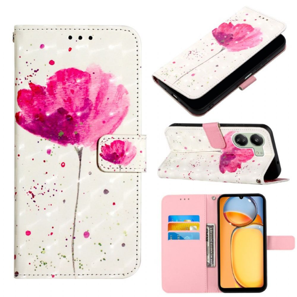 Leren Hoesje Poco C65 Papaver Bescherming Hoesje