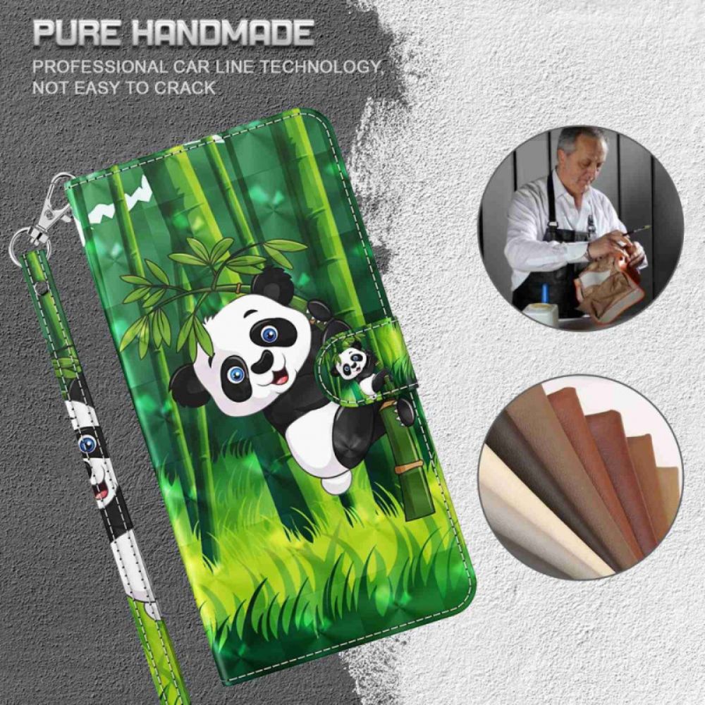 Leren Hoesje Voor Poco C65 Bamboe Panda Met Riem