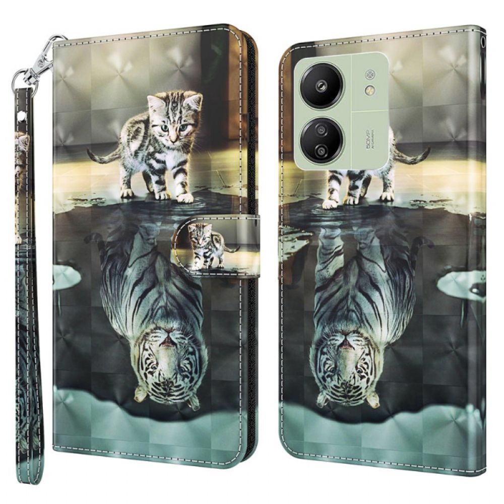 Leren Hoesje Voor Poco C65 Droom Van Kitten Met Riem