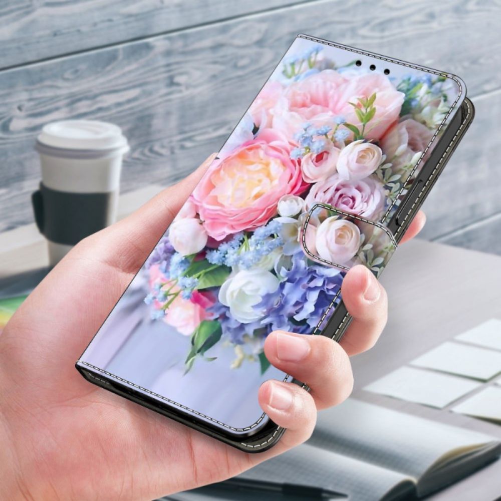 Leren Hoesje Voor Poco C65 Kleurrijke Bloemen