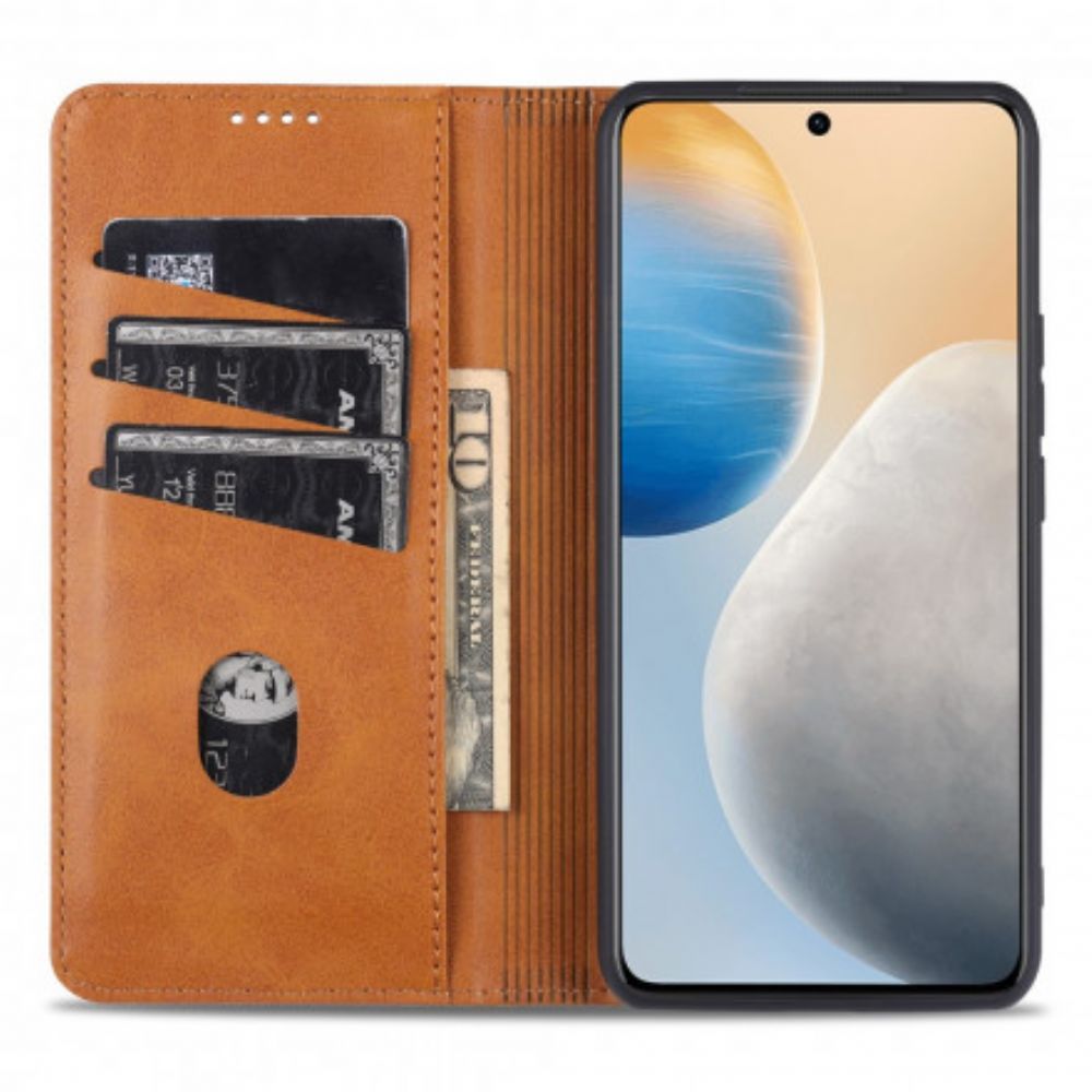 Bescherming Hoesje voor Vivo X60 Pro Folio-hoesje Azns Lederen Stijl