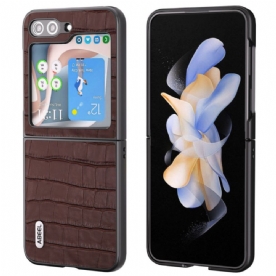 Case Hoesje Samsung Galaxy Z Flip 6 Telefoonhoesje Premium Krokodiltextuur