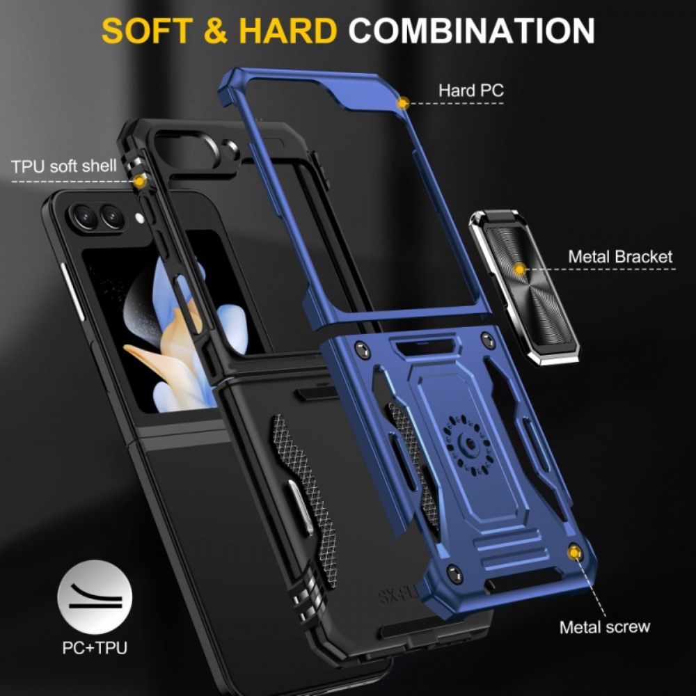 Case Hoesje Samsung Galaxy Z Flip 6 Telefoonhoesje Steunring Uit De Armor-serie