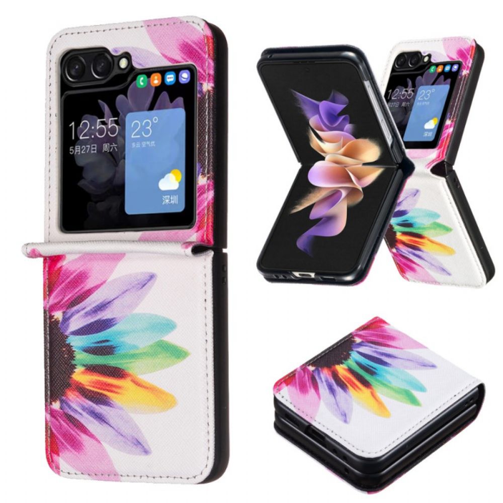 Case Hoesje Samsung Galaxy Z Flip 6 Telefoonhoesje Waterverfbloem