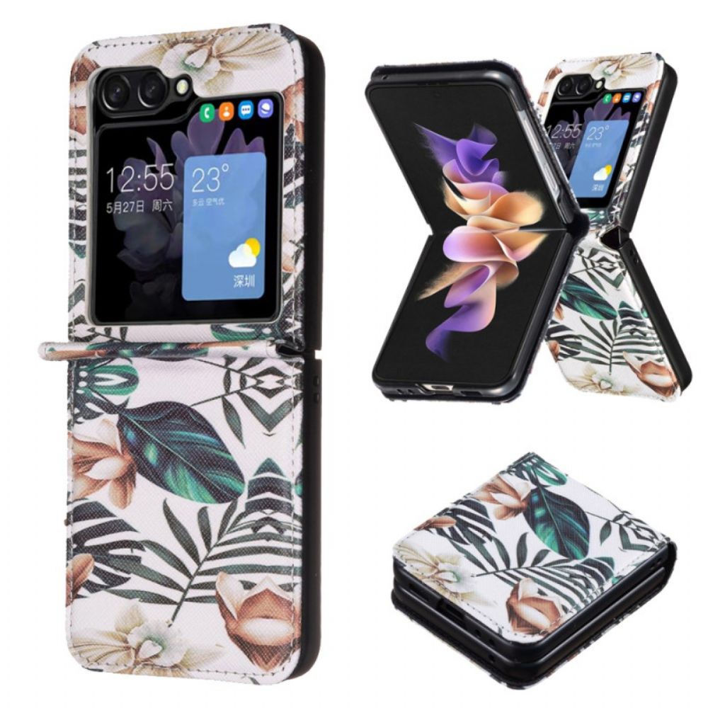 Hoesje Voor Samsung Galaxy Z Flip 6 Bladeren En Bloemen