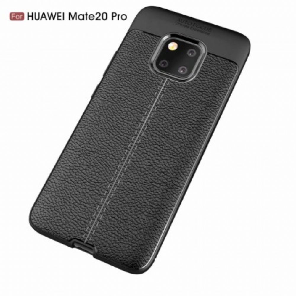 Hoesje voor Huawei Mate 20 Pro Dubbele Lijn Litchi Leder Effect