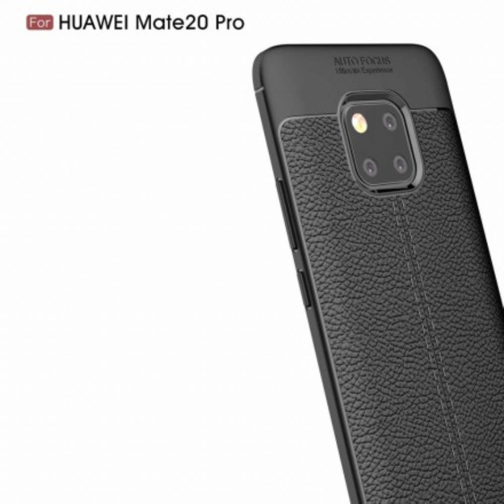 Hoesje voor Huawei Mate 20 Pro Dubbele Lijn Litchi Leder Effect