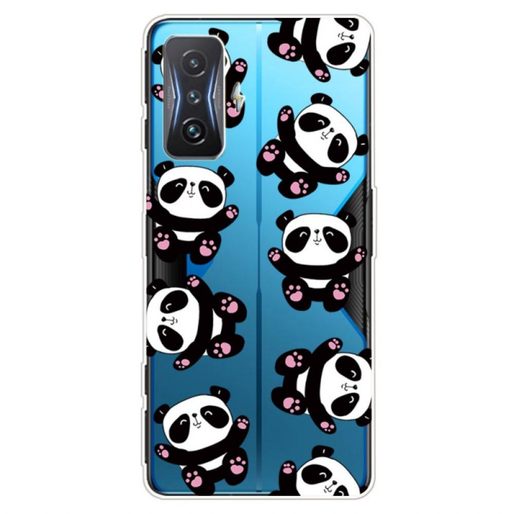 Hoesje voor Poco F4 GT Transparante Meerdere Panda's