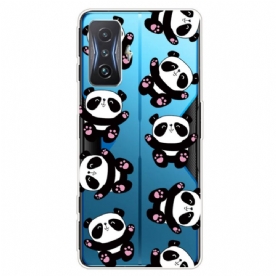 Hoesje voor Poco F4 GT Transparante Meerdere Panda's